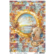   Ciao Bella Coral Reef Rizspapír A4 corroded horizon Rice Paper (1 ív)