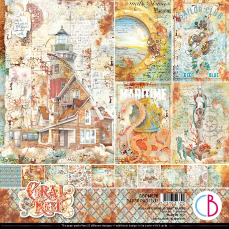 Ciao Bella Coral Reef Scrapbook papírkészlet 12" (30 cm) Paper Pad (12 ív)
