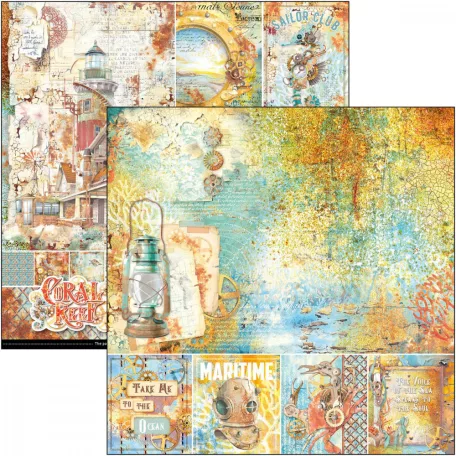 Ciao Bella Coral Reef Scrapbook papírkészlet 12" (30 cm) Paper Pad (12 ív)