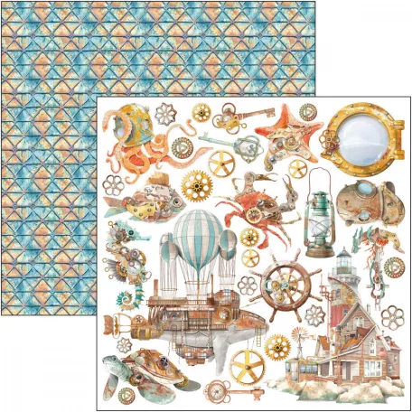 Ciao Bella Coral Reef Scrapbook papírkészlet 12" (30 cm) Paper Pad (12 ív)