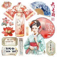   Ciao Bella Land of the Rising Sun Vellum kivágóív készlet 6" (15 cm) Vellum Fussy Cut (6 ív)