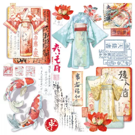 Ciao Bella Land of the Rising Sun Vellum kivágóív készlet 6" (15 cm) Vellum Fussy Cut (6 ív)