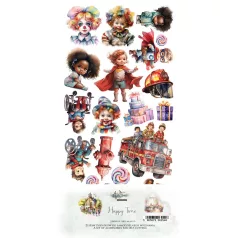   Alchemy of Art Kivágóív 6"x12" (15cm x 30 cm) - Happy Time -  - Extras to Cut Set (1 csomag)