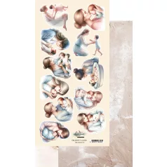   Alchemy of Art Kivágóív 6"X12" (15x30 cm) - My Little Baby - With Mom - Double-sided paper (1 ív)