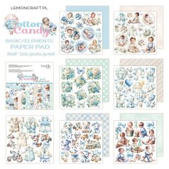  LemonCraft Papírkészlet / Kivágóív 8" (20 cm) - Cotton Candy Boy - Scrapbooking Paper Pad (1 csomag)