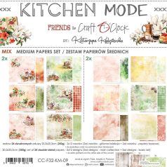   Craft O'Clock Scrapbook papírkészlet 8" (20 cm) Kitchen Mode Mix Paper Set (24 ív)