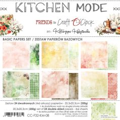   Craft O'Clock Scrapbook papírkészlet 8" (20 cm) Kitchen Mode Basic Paper Set (24 ív)