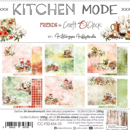Craft O'Clock Scrapbook papírkészlet 6" (15 cm) Kitchen Mode Paper Collection Set (24 ív)