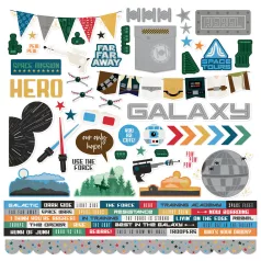   Simple Stories Say Cheese Galaxy Matrica Cardstock Stickers 12" (30 cm) 1 ív