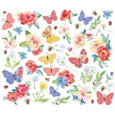   Simple Stories Simple Vintage Linen Market Kivágatok Floral Bits & Pieces 1 csomag