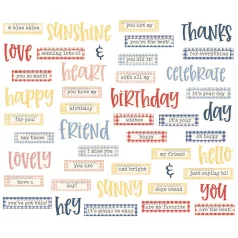   Simple Stories Simple Vintage Linen Market Kivágatok Sentiment Bits & Pieces 1 csomag