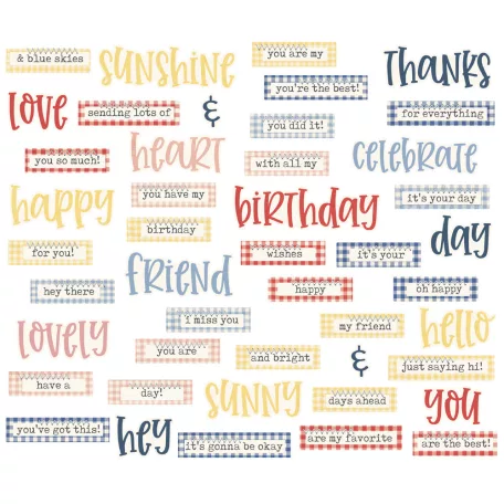 Simple Stories Simple Vintage Linen Market Kivágatok Sentiment Bits & Pieces 1 csomag