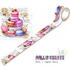   AALL & CREATE Dekorációs ragasztószalag 25mm - Sugar Roll - Washi Tape (1 db)