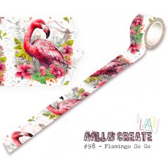   AALL & CREATE Dekorációs ragasztószalag 25mm - Flamingo Go Go - Washi Tape (1 db)