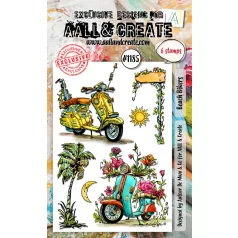   AALL & CREATE Szilikonbélyegző A6 - Beach Bikers - Stamp Set (1 db)