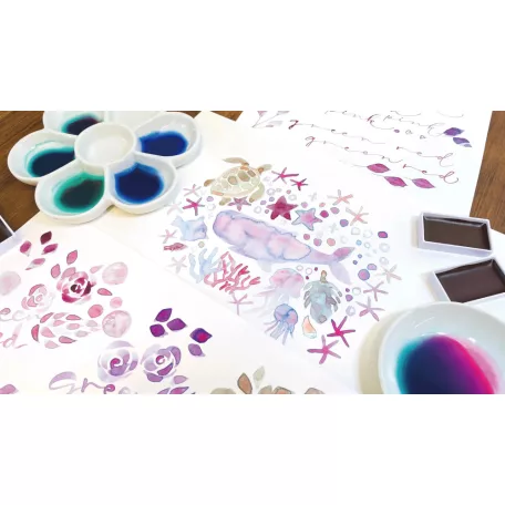 Kuretake Gansai Tambi Set Granulating Colors Akvarell festék készlet (5 szín)