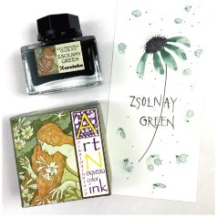   Kuretake Üveges tinta ZSOLNAY GREEN ink-cafe Art nouveau color ink (1 db)