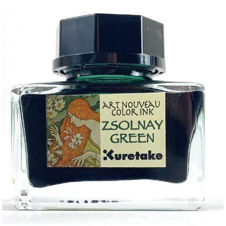 Kuretake Üveges tinta ZSOLNAY GREEN ink-cafe Art nouveau color ink (1 db)