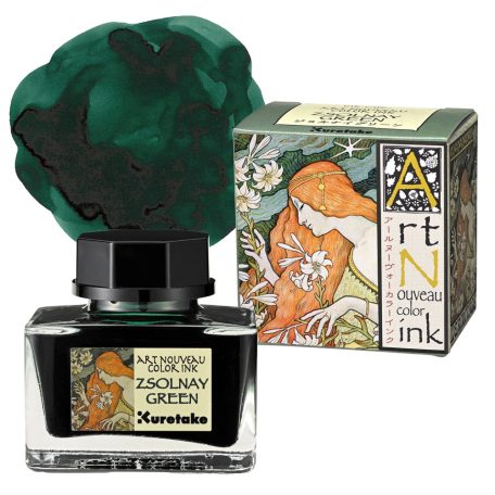 Kuretake Üveges tinta ZSOLNAY GREEN ink-cafe Art nouveau color ink (1 db)