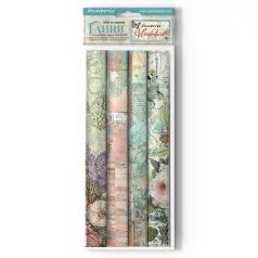  Stamperia Wonderland Textíl lapok 12" (30 cm)  Fabric Sheets (1 csomag)