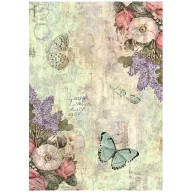   Stamperia Wonderland Rizspapír A4 Flowers and butterflies Rice Paper (1 ív)