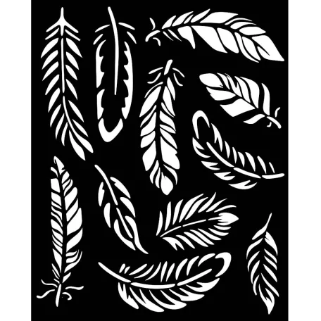 Stamperia Lavender Vastag stencil 20x25cm Feathers Thick Stencil  (1 db)