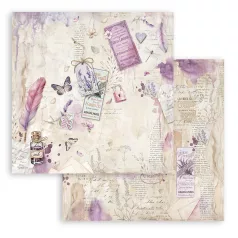   Stamperia Lavender Scrapbook papír 12" (30 cm) Pen and inkpot Paper Sheets (1 ív)