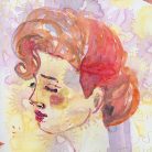 Jane Davenport Head Turn Looking Down  Stencil 6"(15cm) Stencil (1 db)