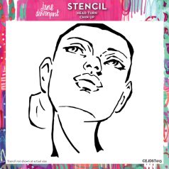   Jane Davenport Head Turn Chin Up Stencil 6"(15cm) Stencil  (1 db)