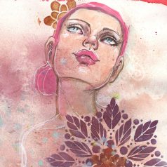   Jane Davenport Head Turn Chin Up Stencil 6"(15cm) Stencil  (1 db)