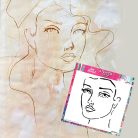 Jane Davenport  Head Turn 3/4 Turn Stencil 6"(15cm) Stencil  (1 db)