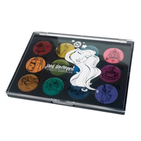 Jane Davenport Halcyon Days Akvarellfesték készlet 12 szín Iridescent Watercolour Paints (1 db)