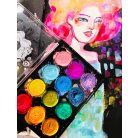 Jane Davenport Halcyon Days Akvarellfesték készlet 12 szín Iridescent Watercolour Paints (1 db)