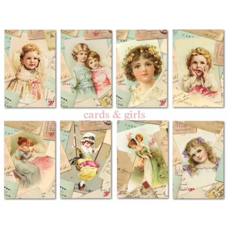 Decorer Papírkészlet 7x10.8 cm - Cards & Girls - Mini Scrapbook paper (24 ív)