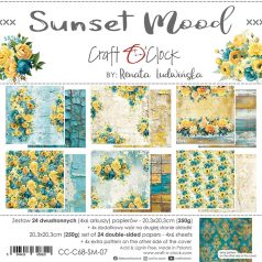   Craft O'Clock Scrapbook papírkészlet 8" (20 cm) Sunset Mood Mix Paper Set (24 ív)