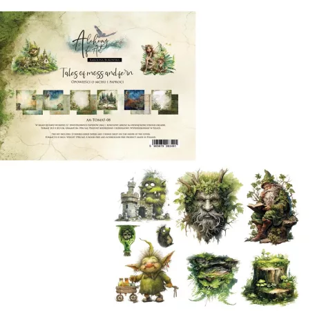 Alchemy of Art Papírkészlet 8" (20 cm) - Tales of Moss and Fern - Paper Collection Set (12 lap)