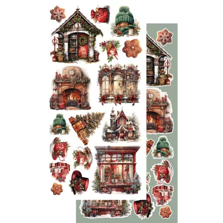 Alchemy of Art Kivágóív 6"x12" (15cm x 30 cm) - Ho Ho Ho -  - Extras to Cut Set (1 csomag)