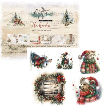 Alchemy of Art Papírkészlet 8" (20 cm) - Ho Ho Ho - Paper Collection Set (12 lap)
