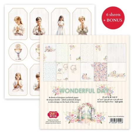 Craft & You Scrapbook papírkészlet 12" (30 cm) Wonderful Day Paper Set (1 csomag)