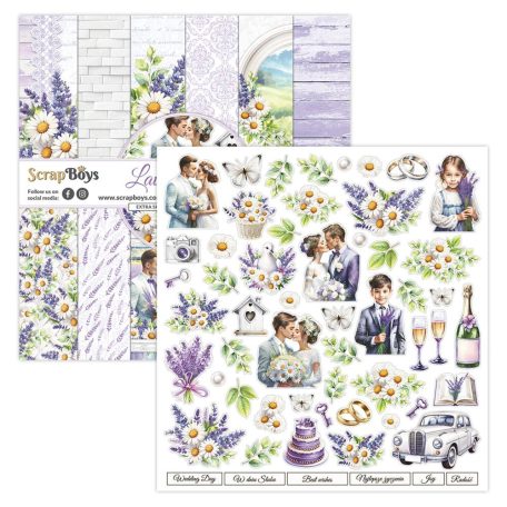ScrapBoys Lavender Love Scrapbook papírkészlet Paper Pad 12" (30 cm) 12 lap