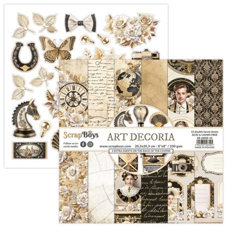 ScrapBoys Art Decoria Scrapbook papírkészlet Paper Pad 8" (20 cm) 12 lap