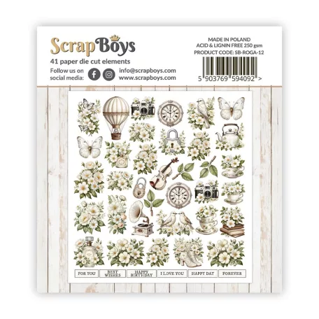 ScrapBoys Romantic Garden Kivágatok Ephemera 1 csomag