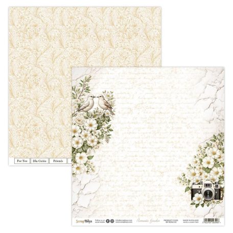 ScrapBoys Romantic Garden Scrapbook papírkészlet Paper Pad 12" (30 cm) 12 lap