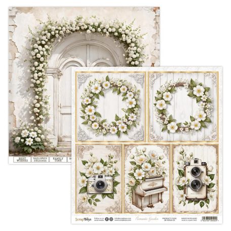 ScrapBoys Romantic Garden Scrapbook papírkészlet Paper Pad 12" (30 cm) 12 lap