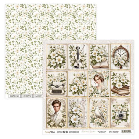 ScrapBoys Romantic Garden Scrapbook papírkészlet Paper Pad 12" (30 cm) 12 lap