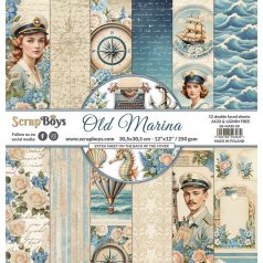   ScrapBoys Old Marina Scrapbook papírkészlet Paper Pad 12" (30 cm) 12 lap