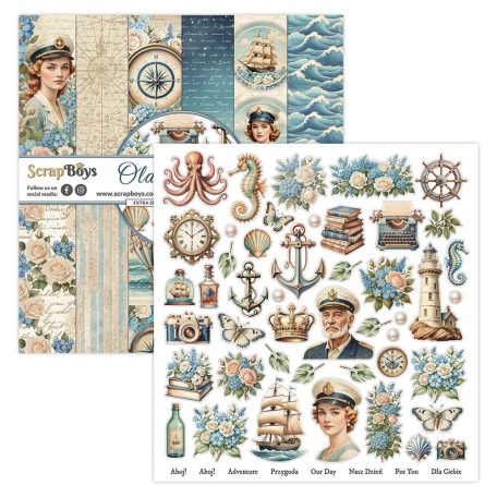 ScrapBoys Old Marina Scrapbook papírkészlet Paper Pad 12" (30 cm) 12 lap