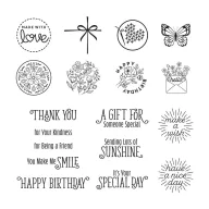   Spellbinders Szilikonbélyegző Floral Reflection Sentiments Clear Stamps (1 csomag)
