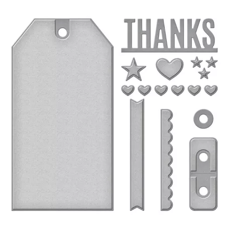 Spellbinders Vágósablon Heart to Heart Tag Cutting Dies (1 csomag)
