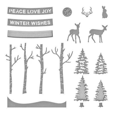 Spellbinders Vágósablon Woodland Scene Cutting Dies (1 csomag)